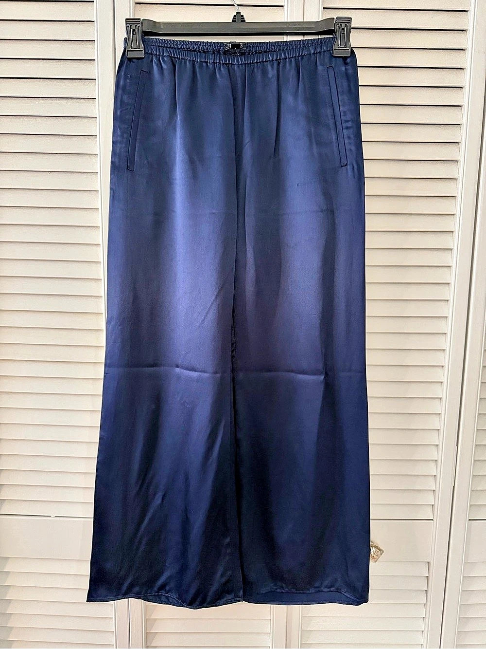 Brand new with tags J.Crew Cosmo Pant in Luster Charmeuse Wide Leg Navy PS
